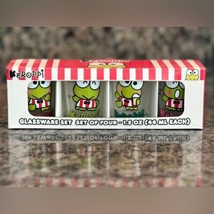 Sanrio Keroppi Red & White Striped Glassware Set